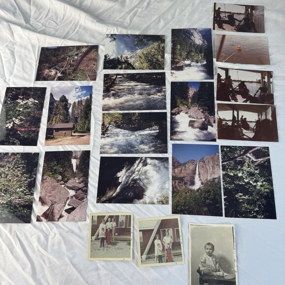 Vintage Photos Lot Of 20 Traveling Scenery River Rapids Mountains Diving Diver - Picture 1 of 12